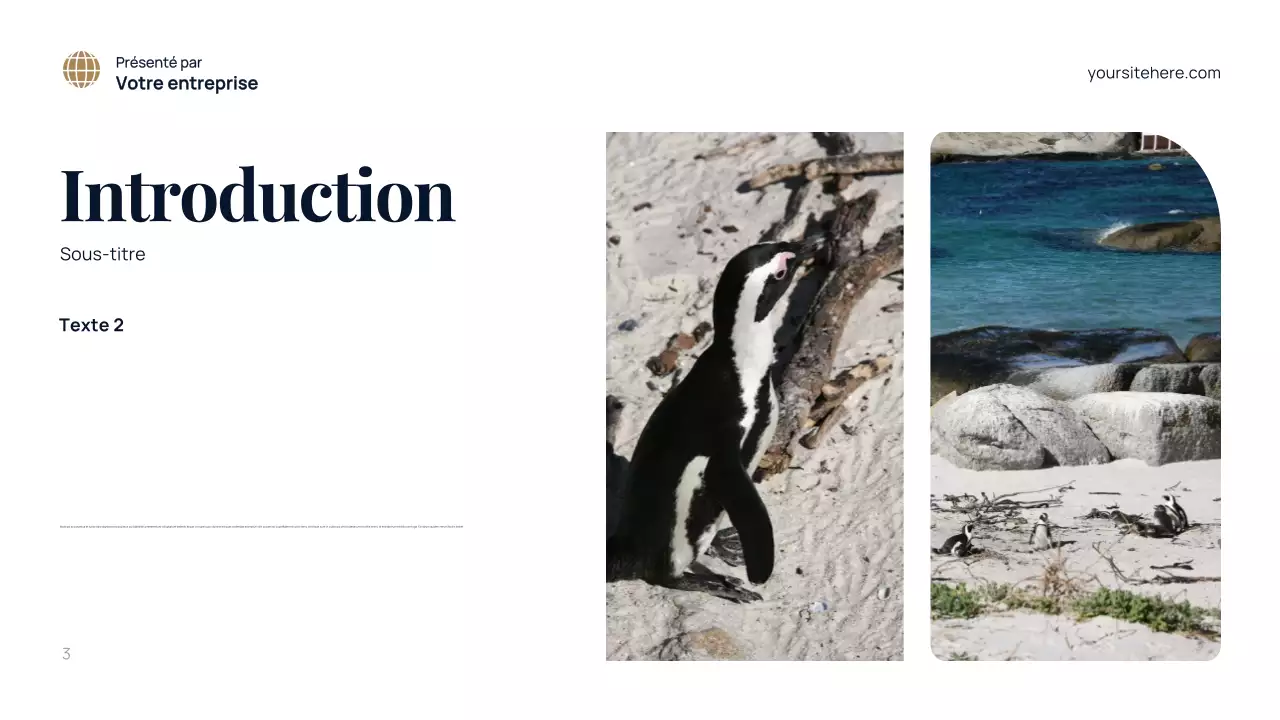 Présentation de l'environnement moderne bleu