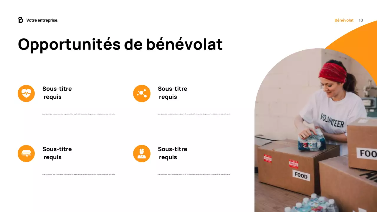 Document de collecte de fonds Orange Modern