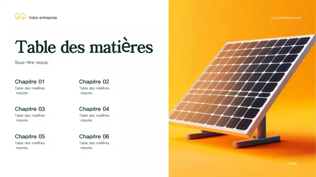 Présentation de l'environnement vert moderne