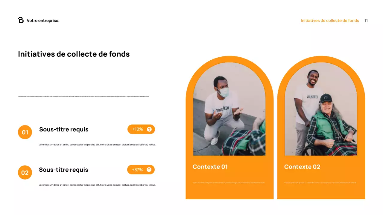 Document de collecte de fonds Orange Modern