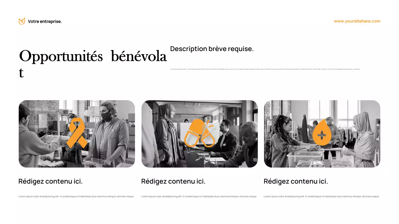 Document de collecte de fonds Orange Modern