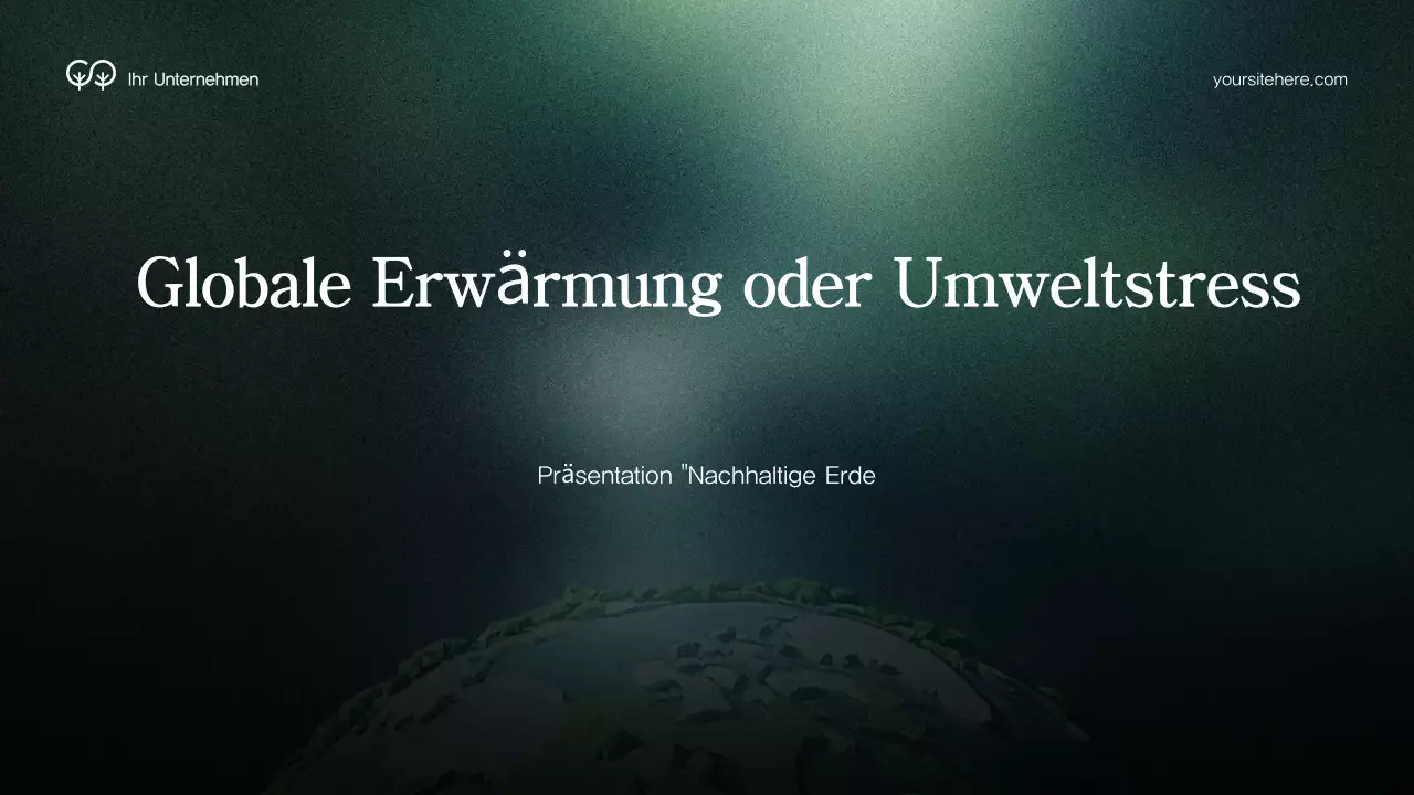 Grüne Moderne Umwelt Präsentation