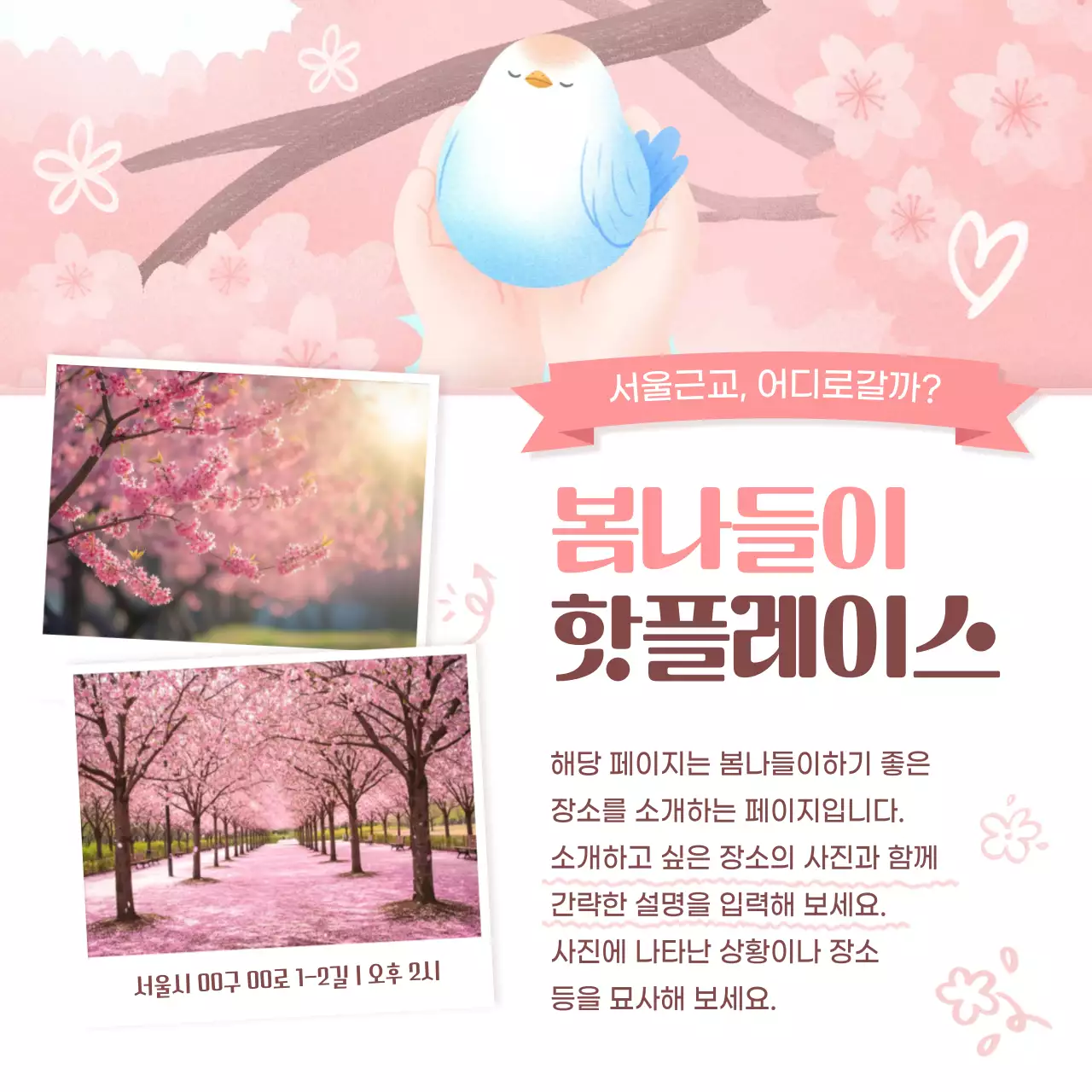 노랑 아기자기한 봄나들이 안내