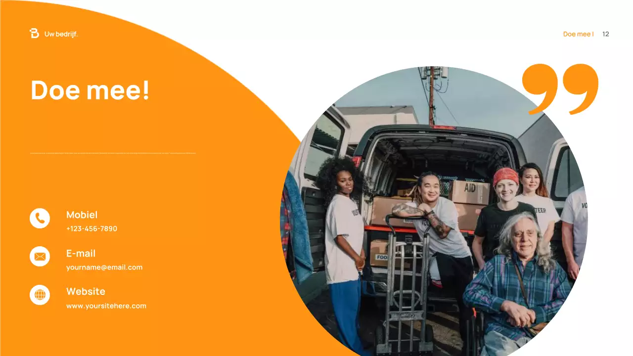 Oranje Modern Fondsenwervingsdocument