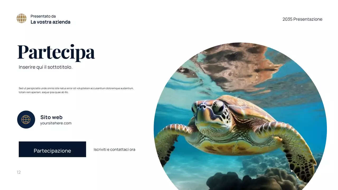 Presentazione dell'ambiente moderno blu