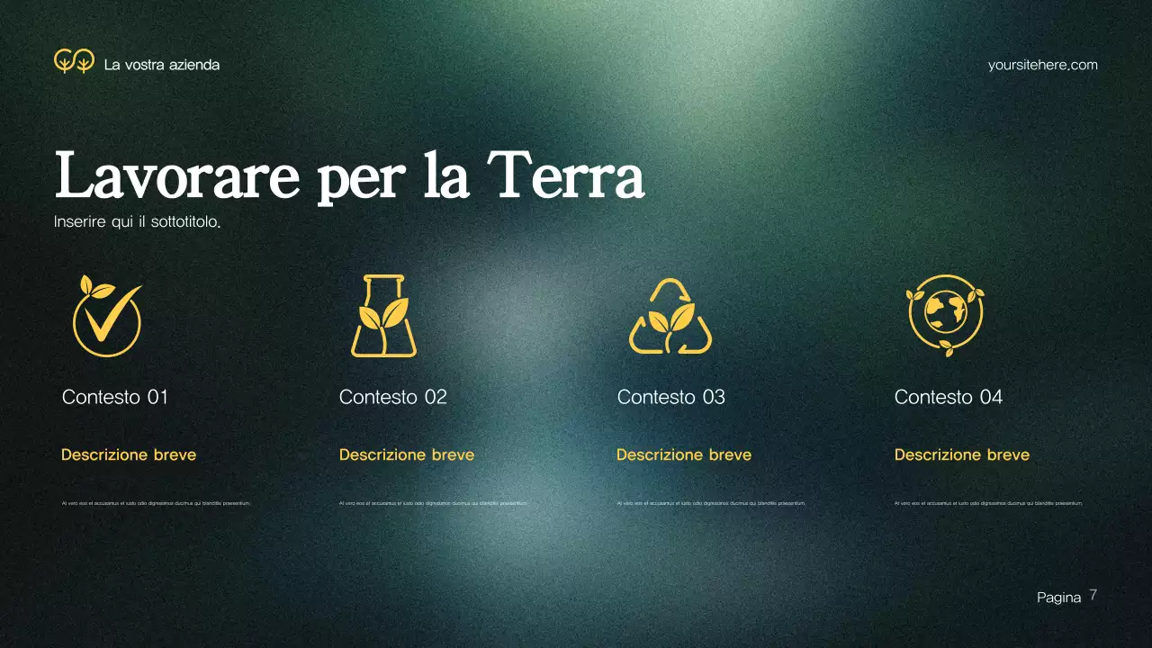 Presentazione dell'ambiente moderno verde