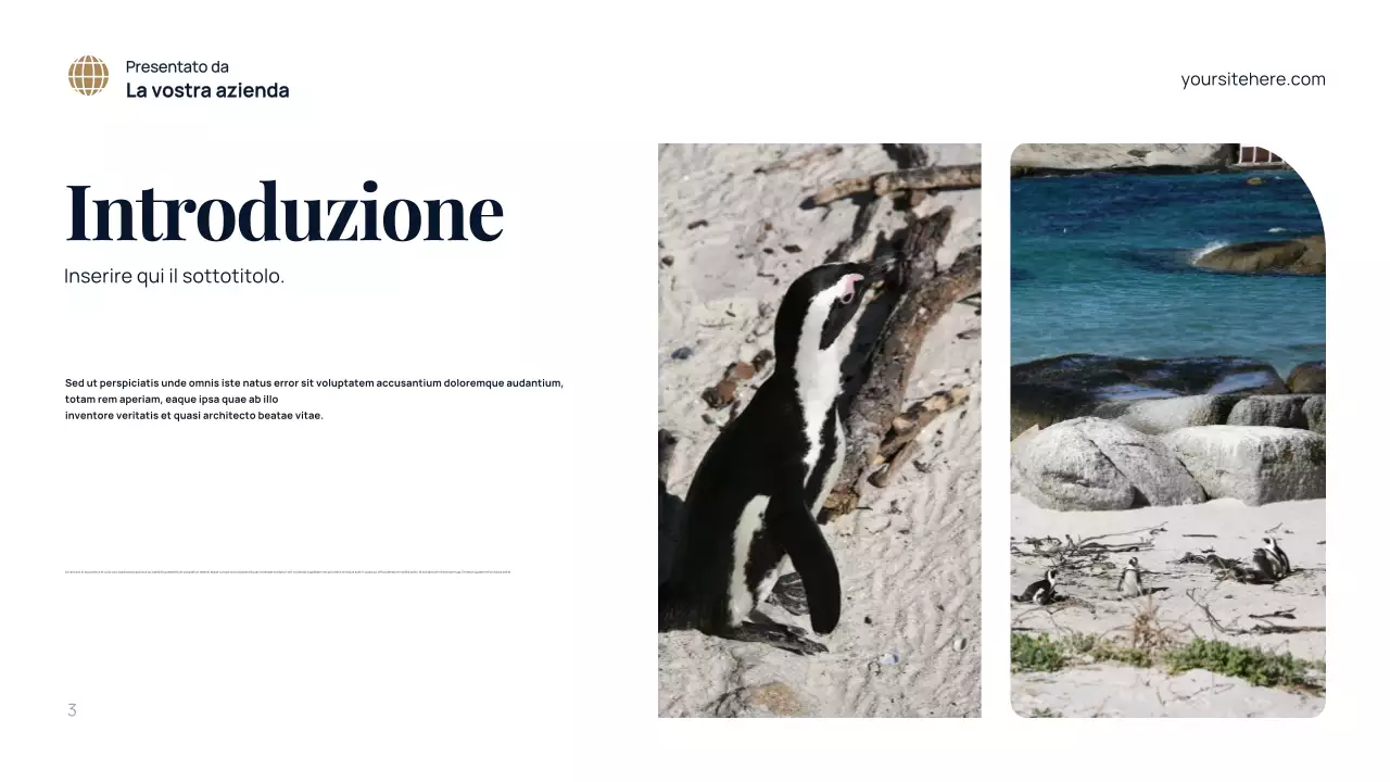 Presentazione dell'ambiente moderno blu