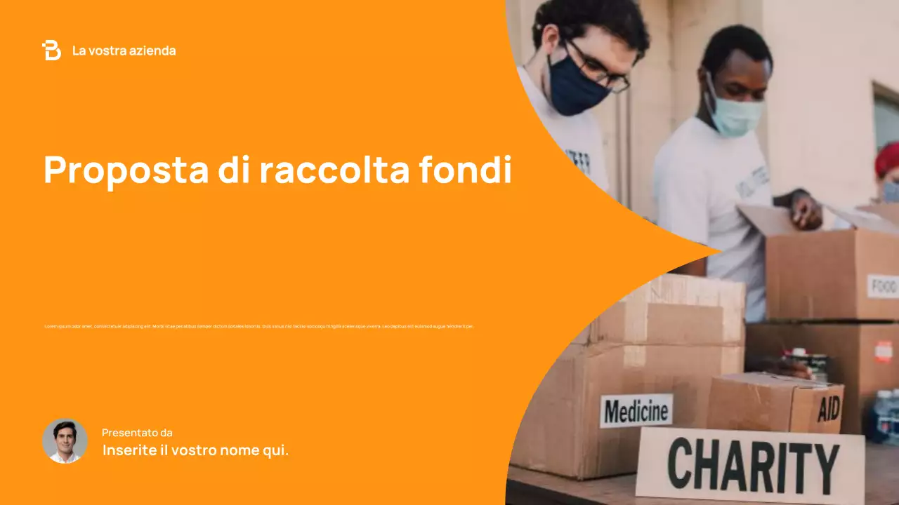 Documento di raccolta fondi moderno arancione
