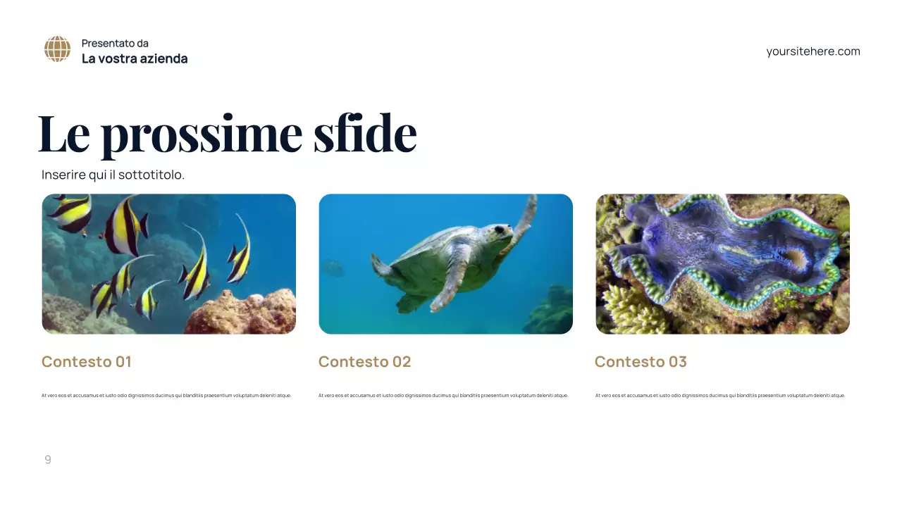 Presentazione dell'ambiente moderno blu