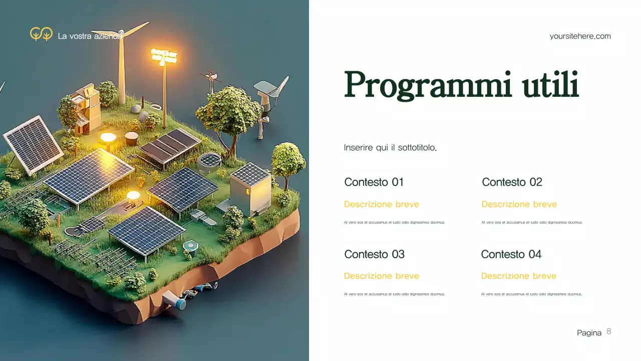 Presentazione dell'ambiente moderno verde