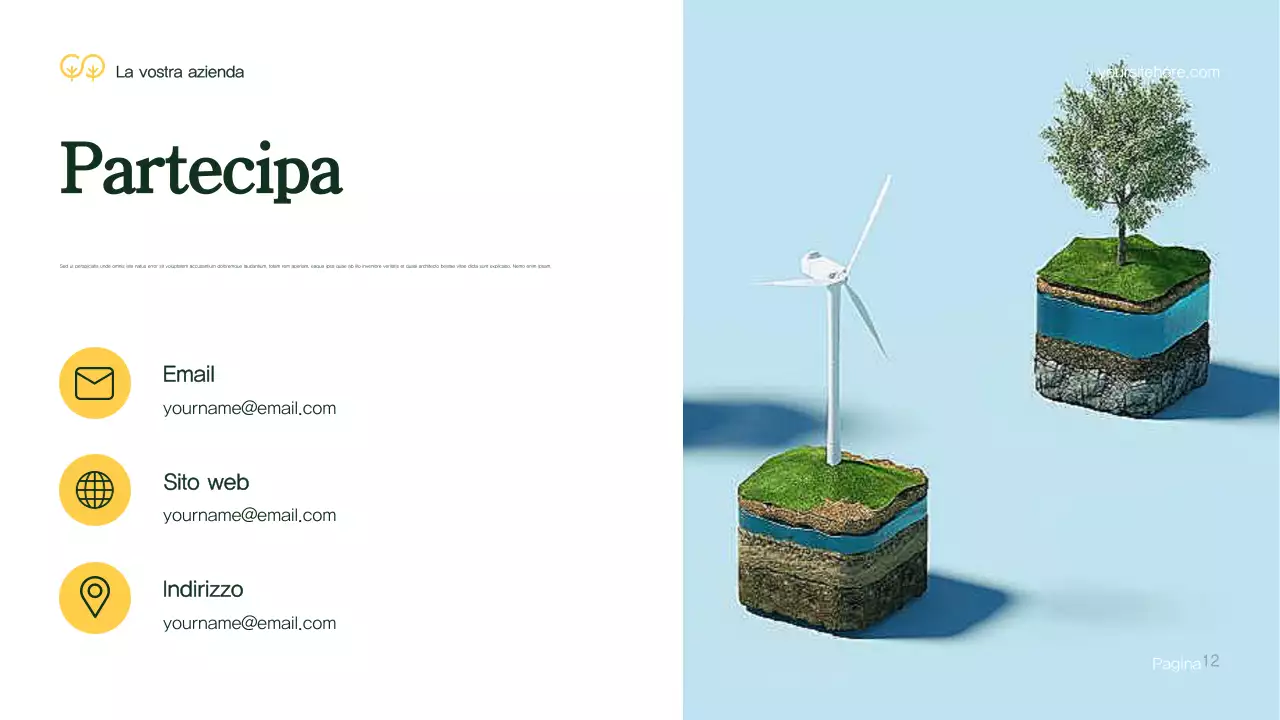 Presentazione dell'ambiente moderno verde