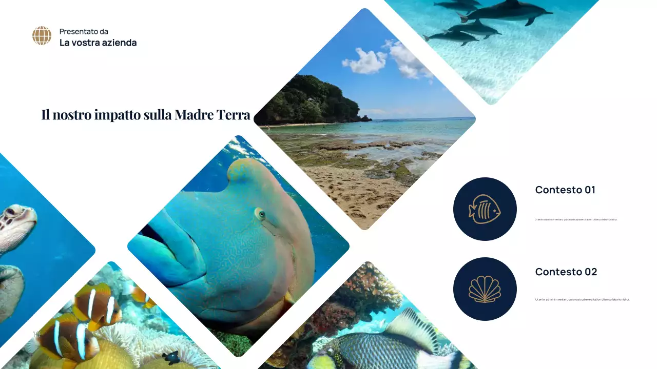 Presentazione dell'ambiente moderno blu