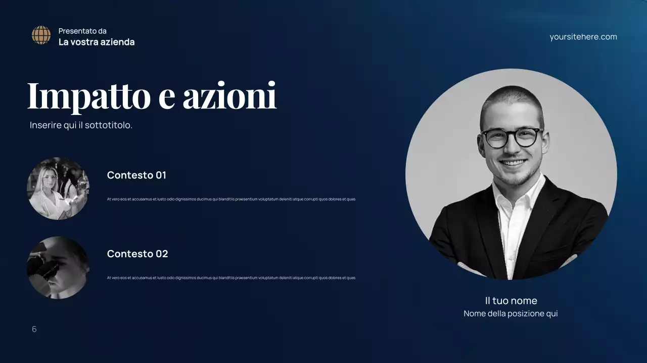 Presentazione dell'ambiente moderno blu