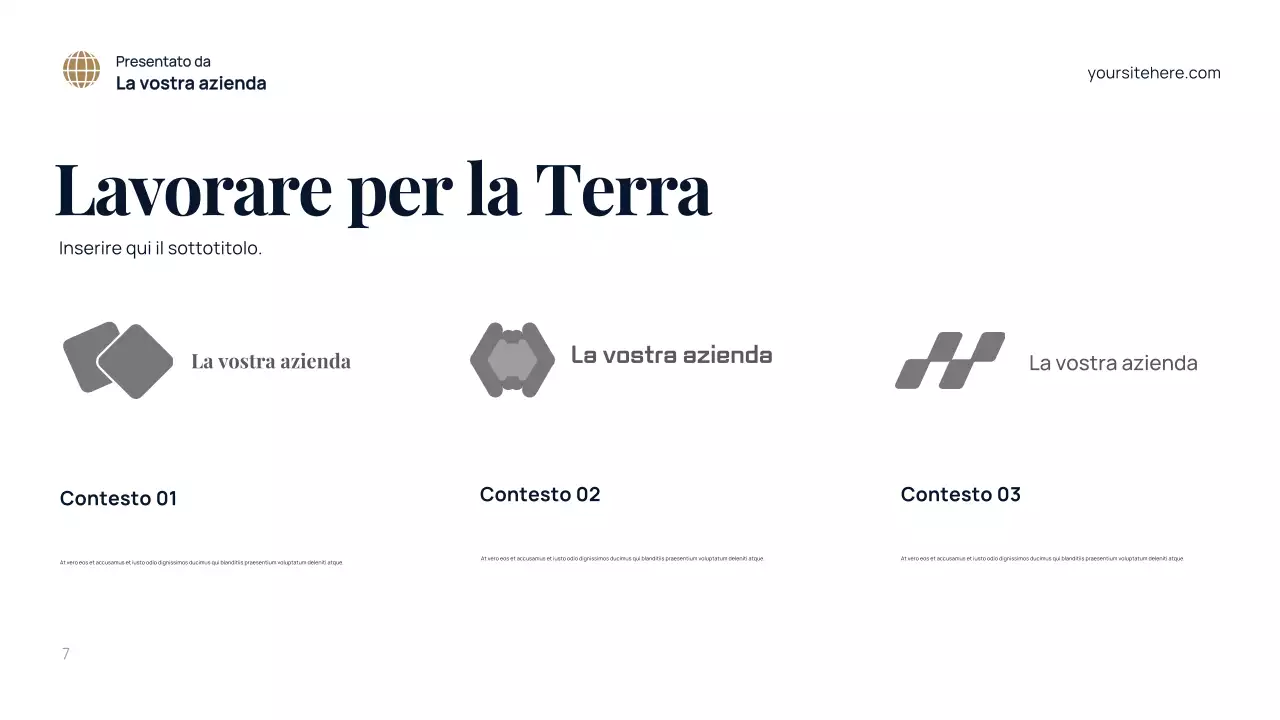 Presentazione dell'ambiente moderno blu