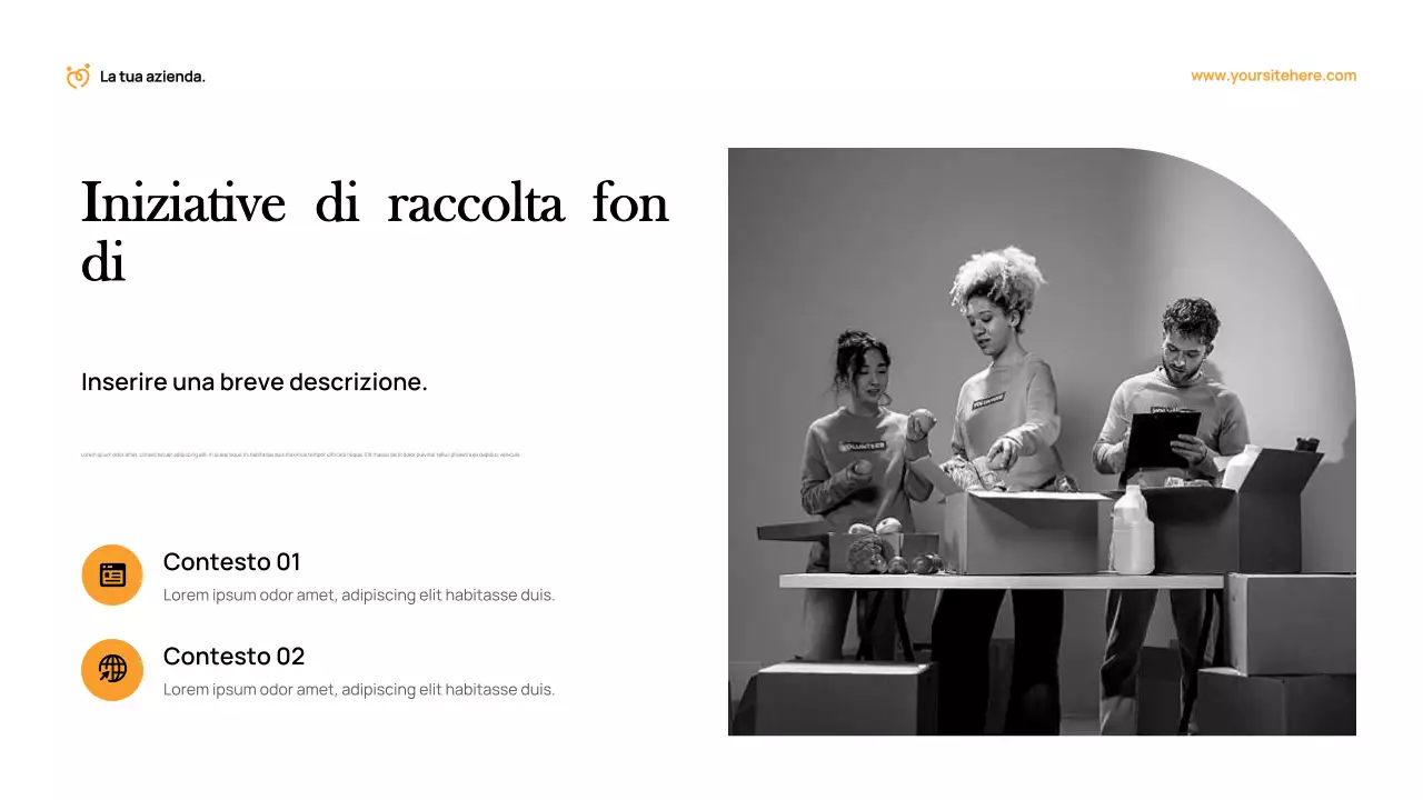 Documento di raccolta fondi moderno arancione