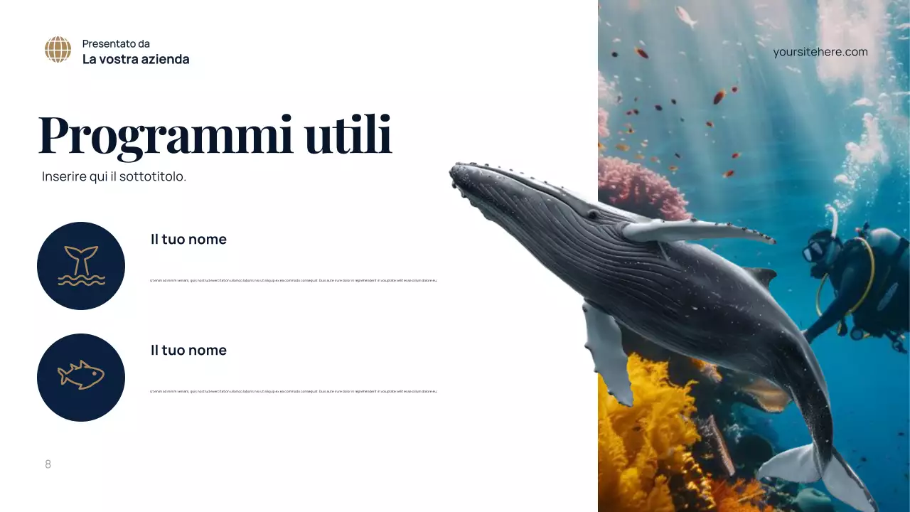 Presentazione dell'ambiente moderno blu