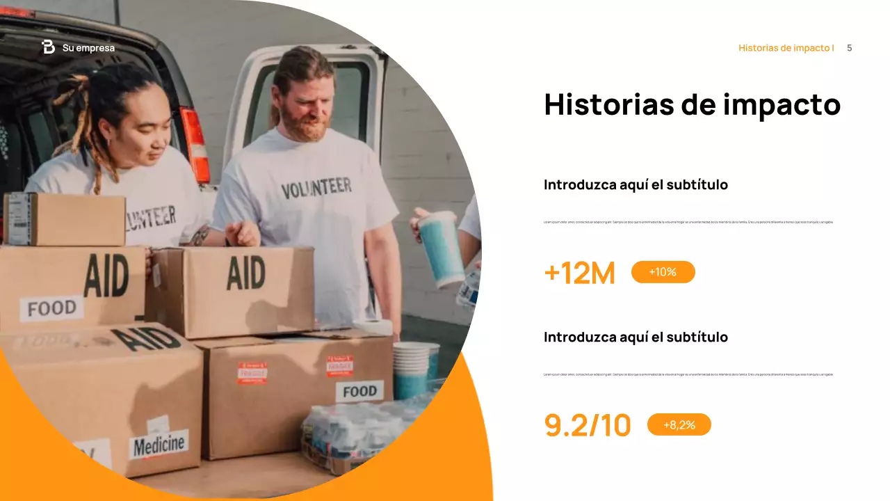 Documento de recaudación de fondos de Orange Modern