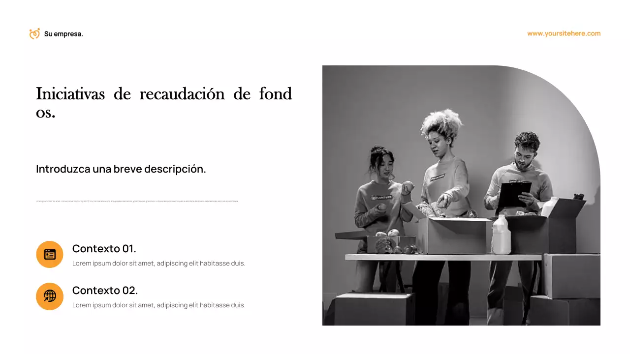 Documento de recaudación de fondos de Orange Modern