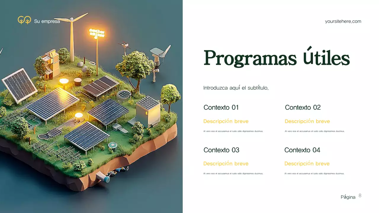 Presentación del entorno moderno y verde