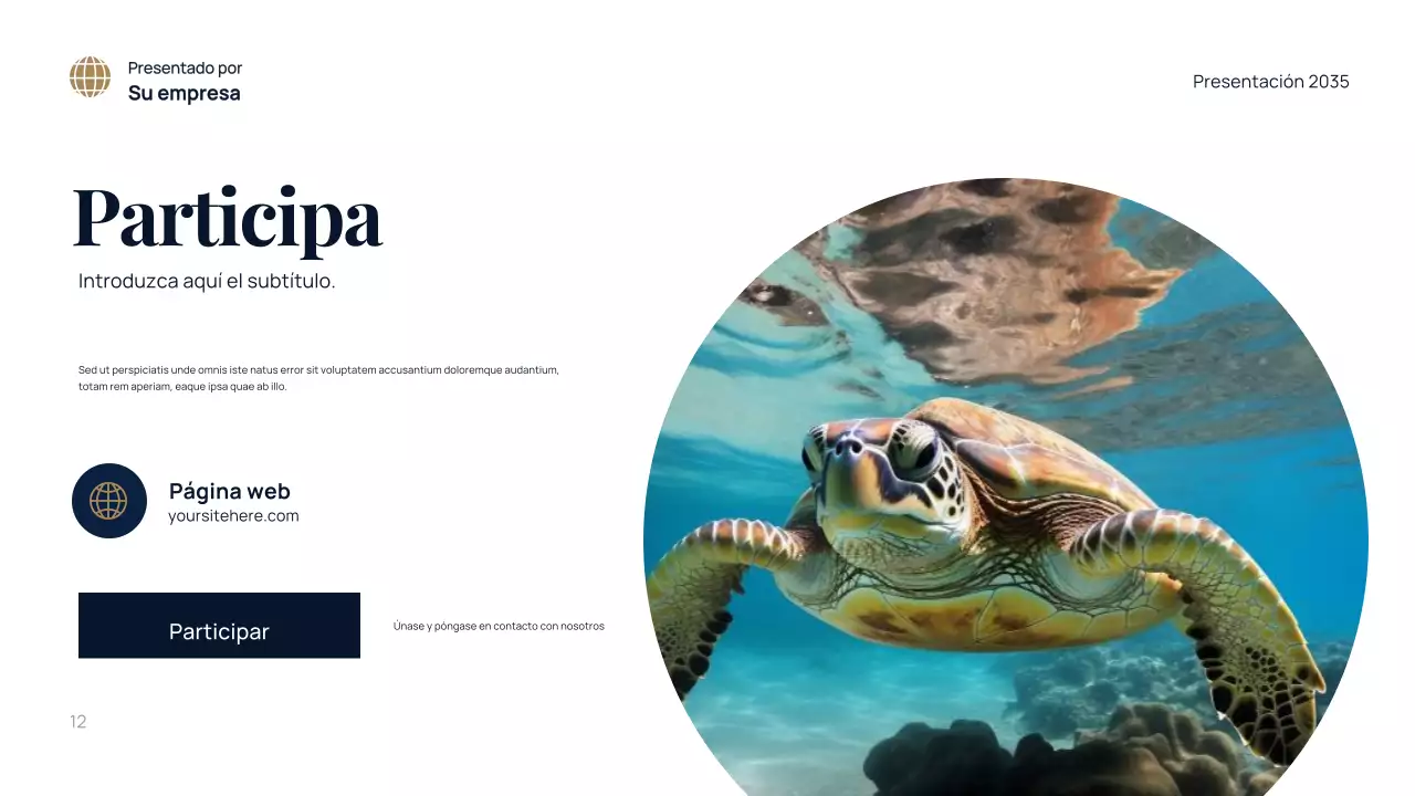 Presentación del entorno moderno azul