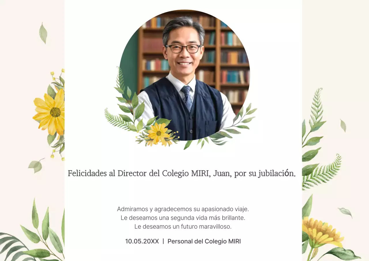 Promoción de jubilación de lujo en amarillo y beige