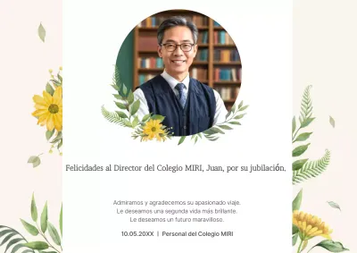 Promoción de jubilación de lujo en amarillo y beige