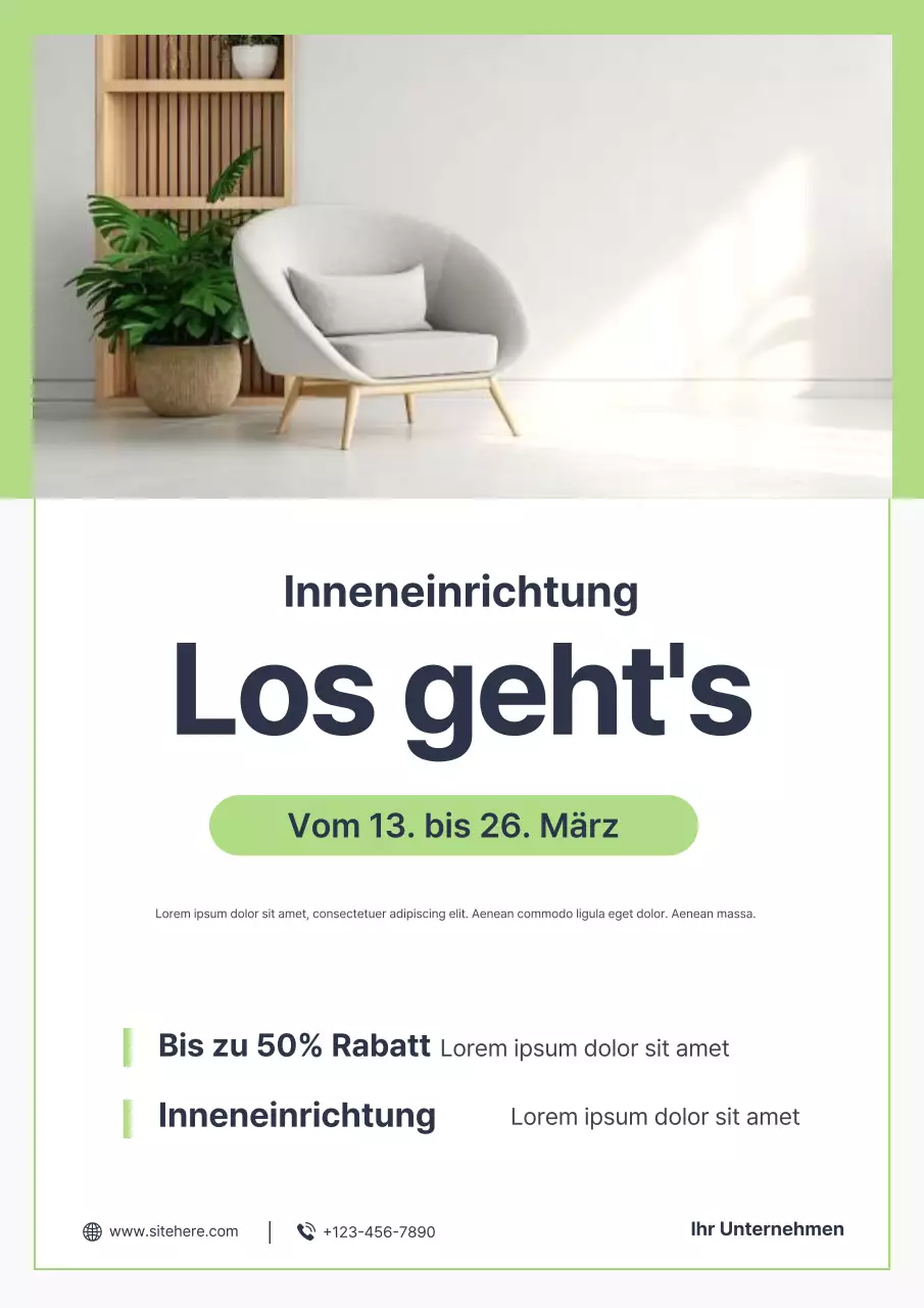 Grünes modernes Interieur-Angebot