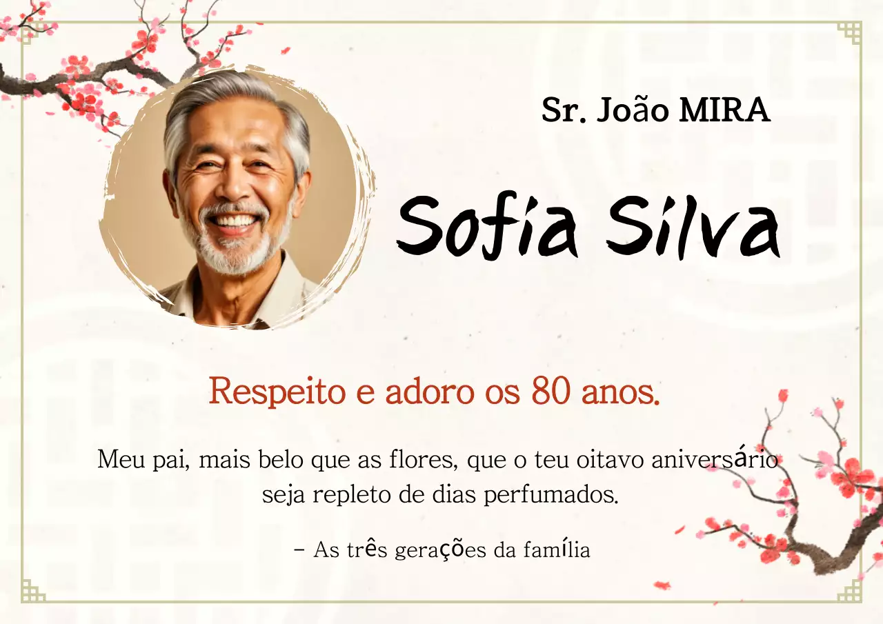 Celebração tradicional bege de 80º aniversário