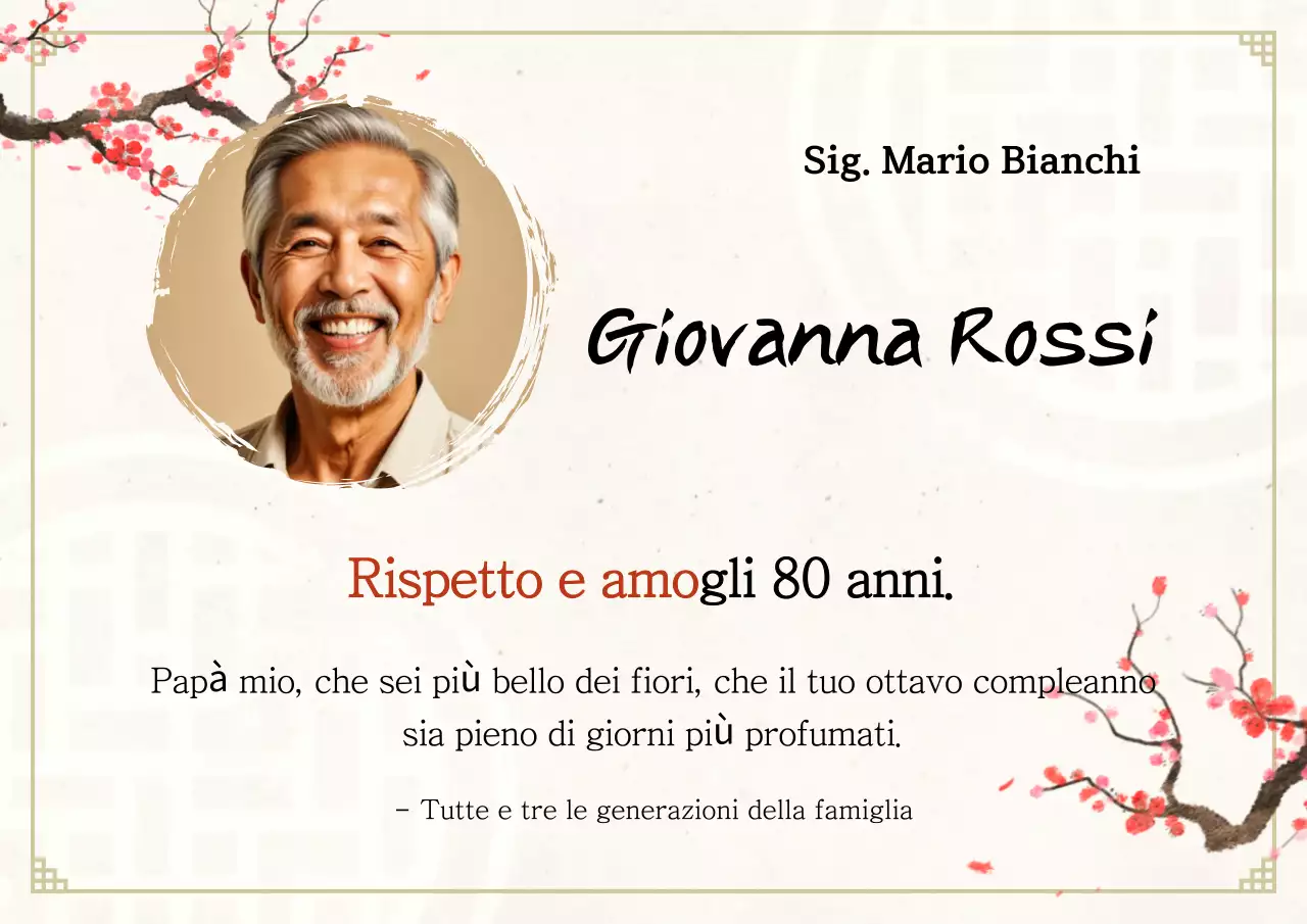 Beige tradizionale festa dell'80° compleanno