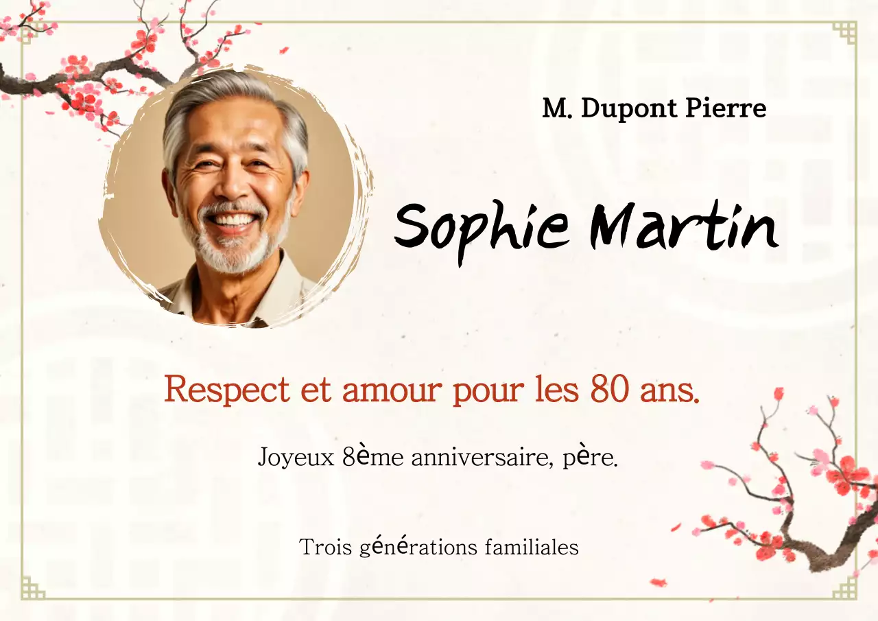 Célébration traditionnelle beige du 80e anniversaire