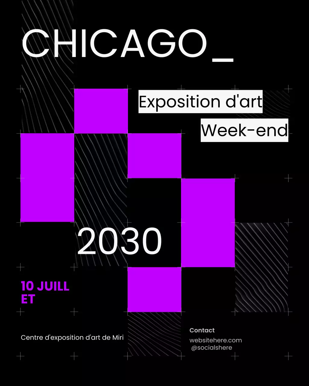 Publication sur les réseaux sociaux d'une exposition d'art sombre, tendance et audacieuse