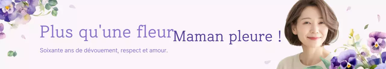 Promotion élégante et violette pour célébrer le 60e anniversaire