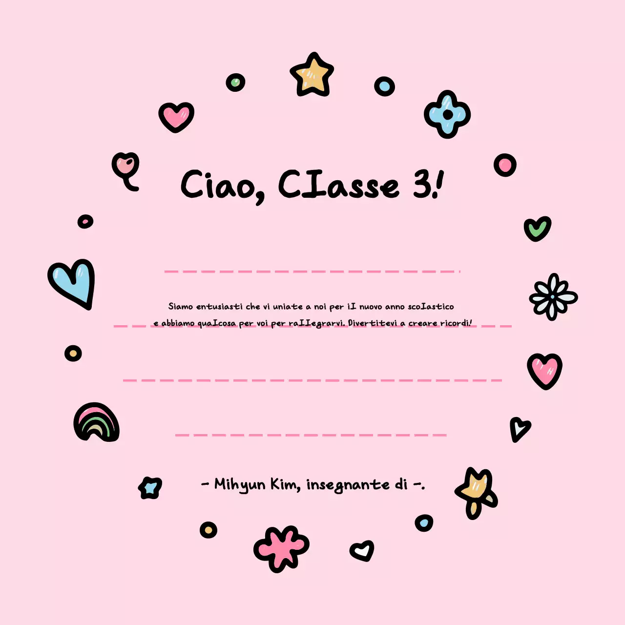 Lettera rosa sulla vita scolastica