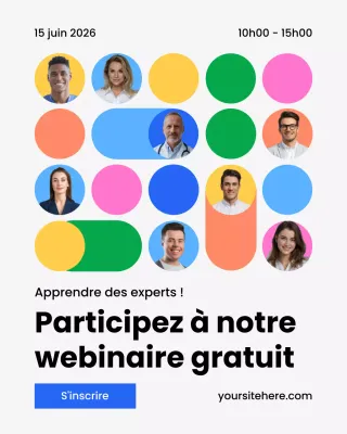 invitation à un webinaire moderne et colorée
