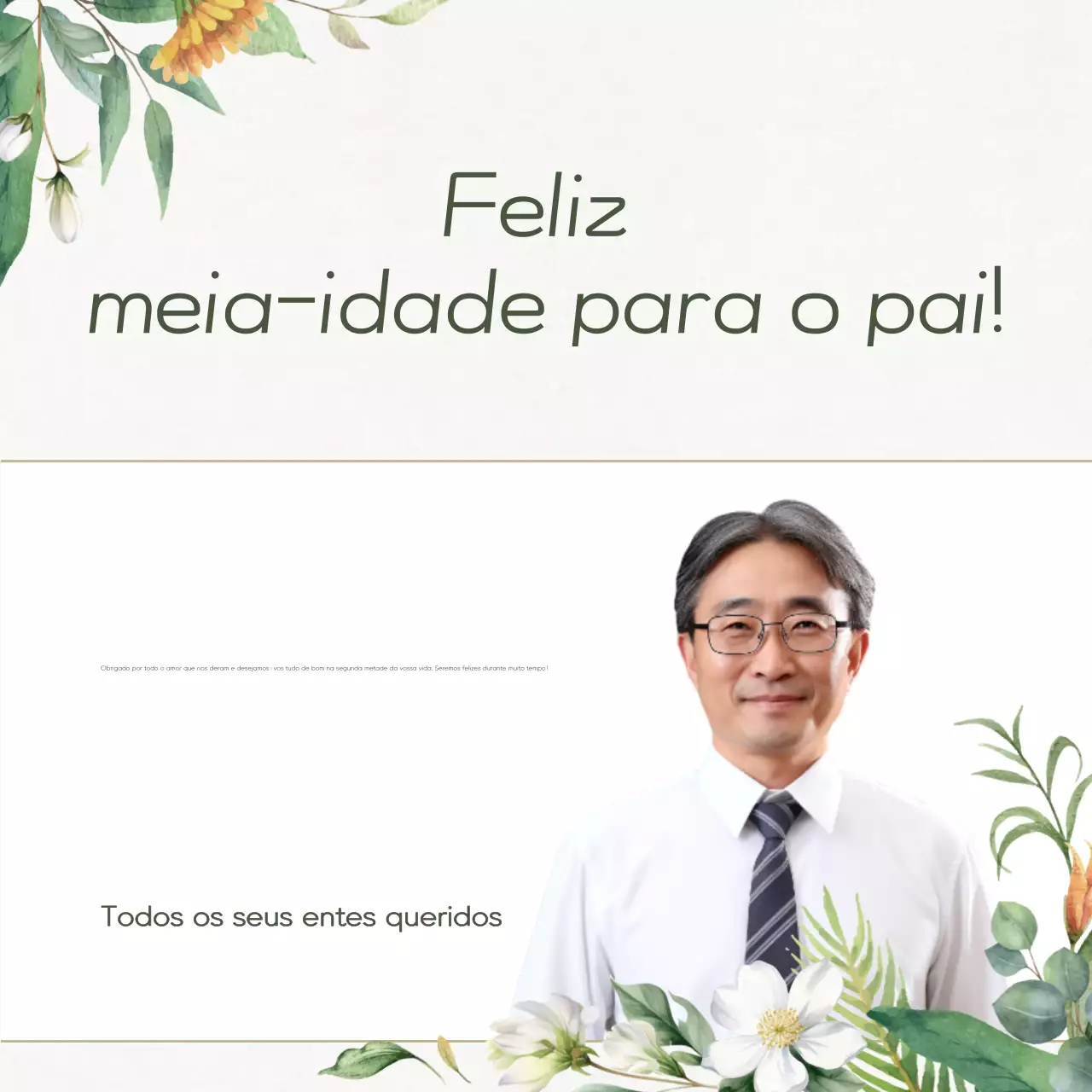 Guia luxuoso para o 60º aniversário em verde e bege