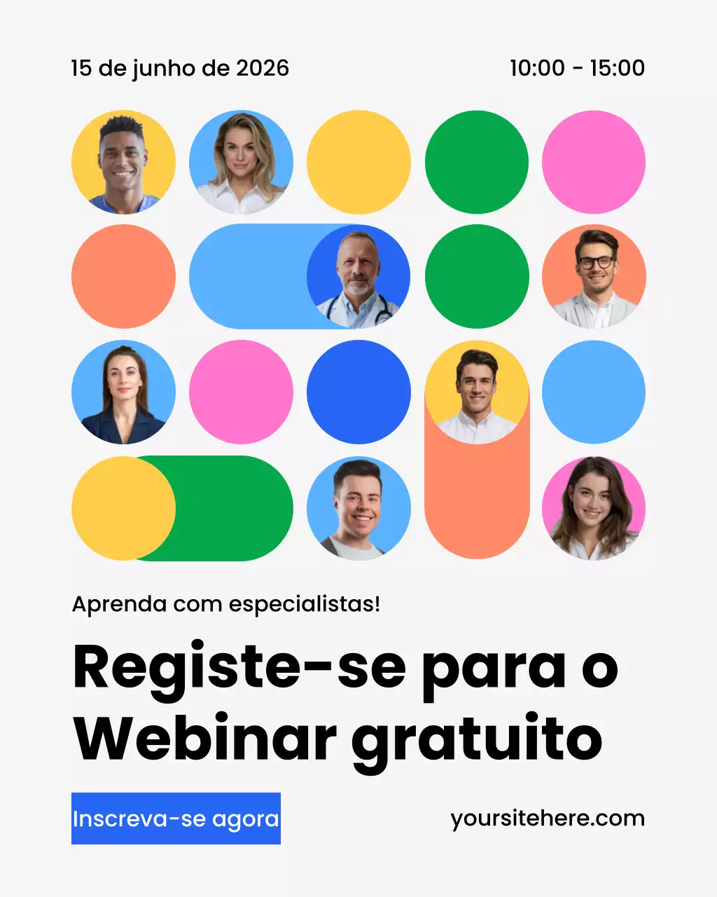 convite colorido moderno para webinar