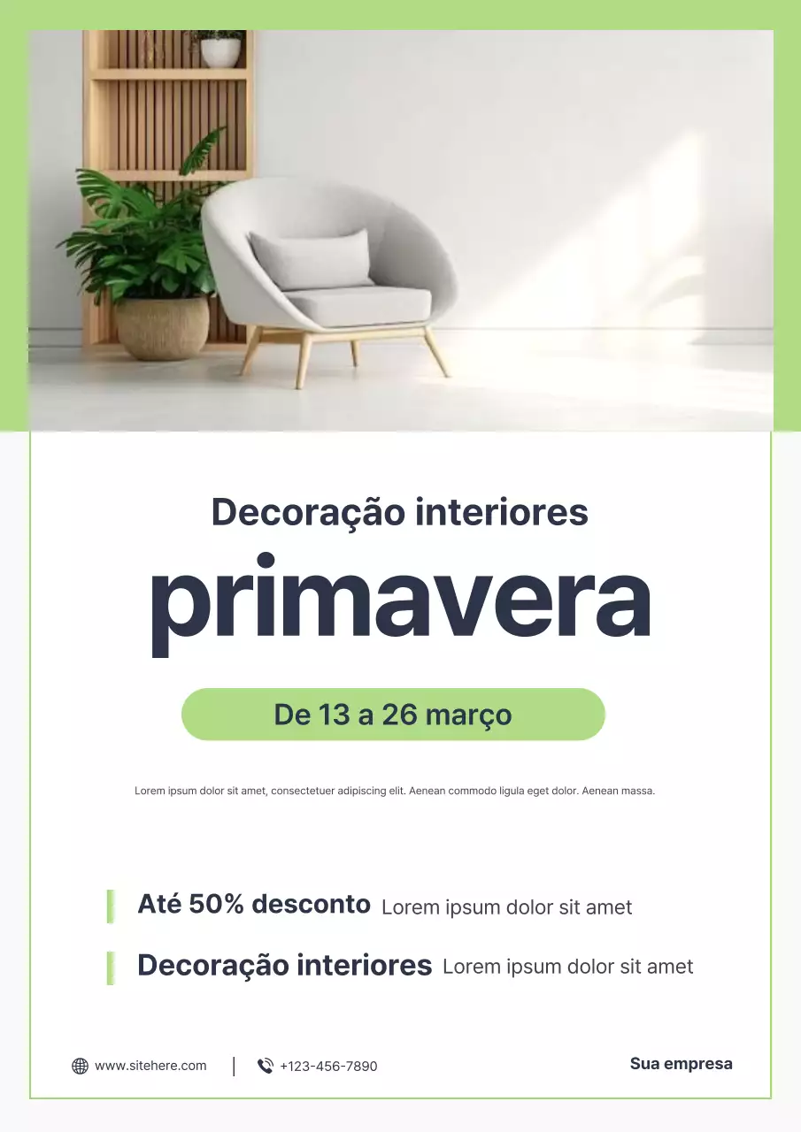 Promoção de interiores modernos e verdes