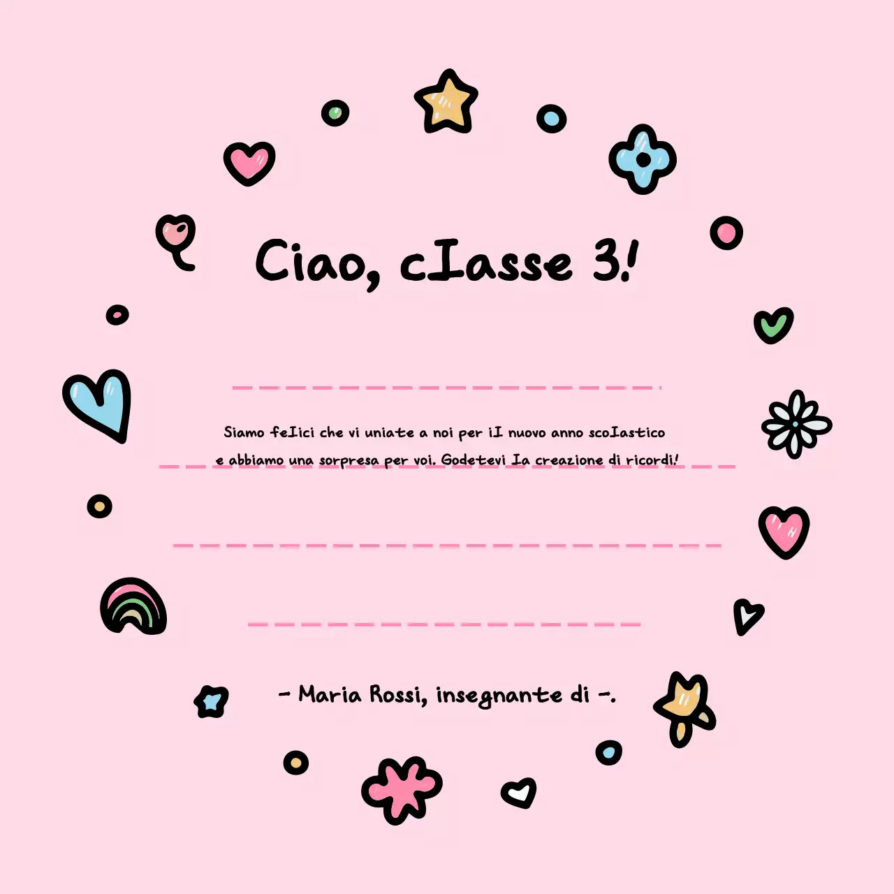 Auguri di buon semestre per il nuovo bambino rosa