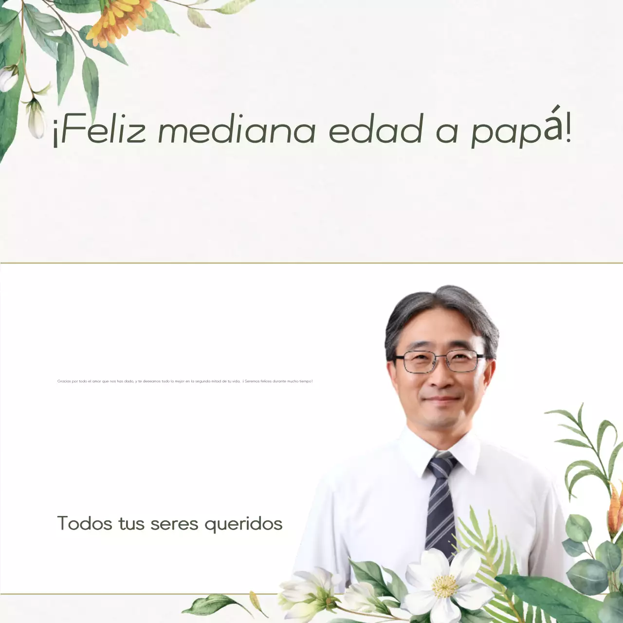 Guía de lujo para el 60 cumpleaños en tonos verde y beige