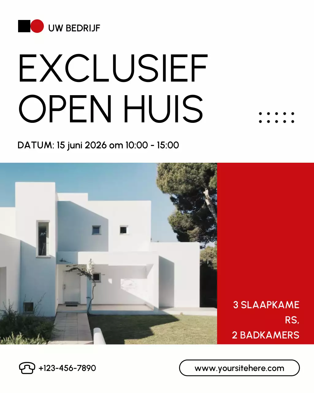 witte moderne vastgoedadvertentie
