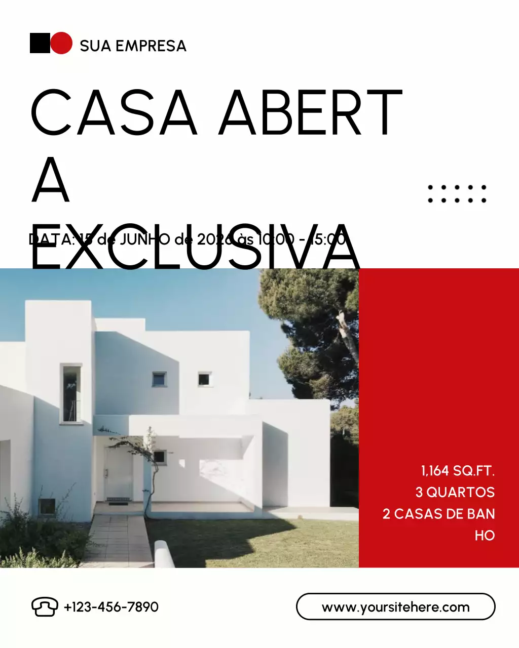 anúncio imobiliário moderno branco