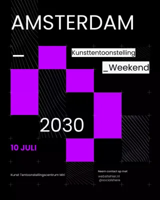 Donkere, trendy en gedurfde kunsttentoonstelling op sociale media