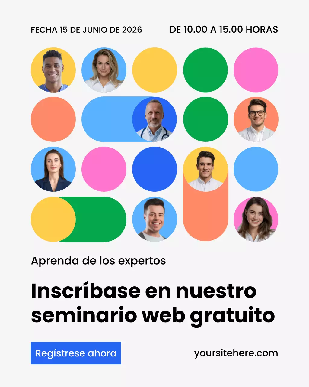 Invitación moderna y colorida a un seminario web