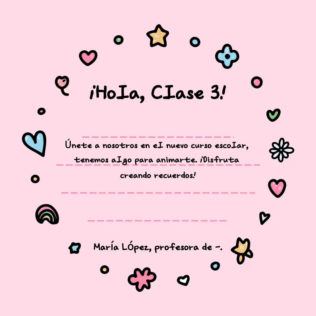 Saludos de nuevo semestre de Pink Baby