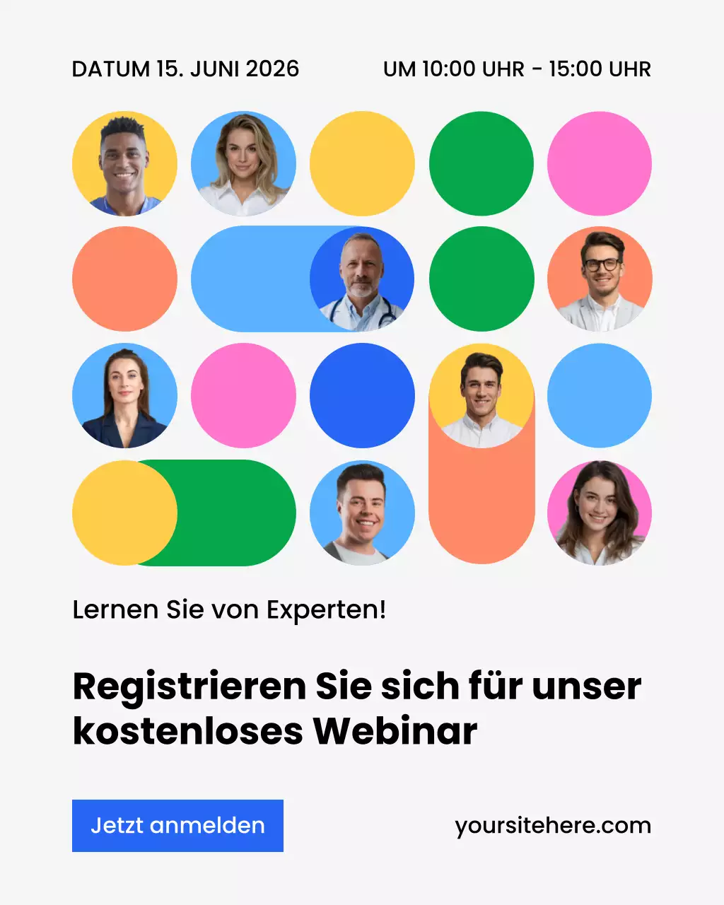 farbenfrohe, moderne Webinar-Einladung