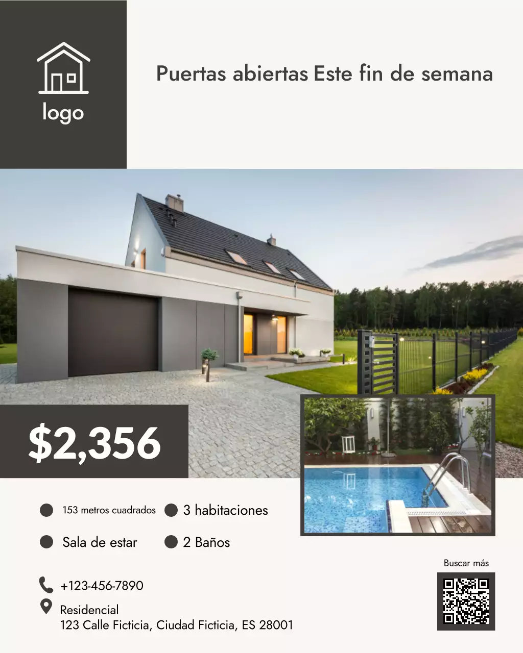 Anuncio inmobiliario moderno en beige