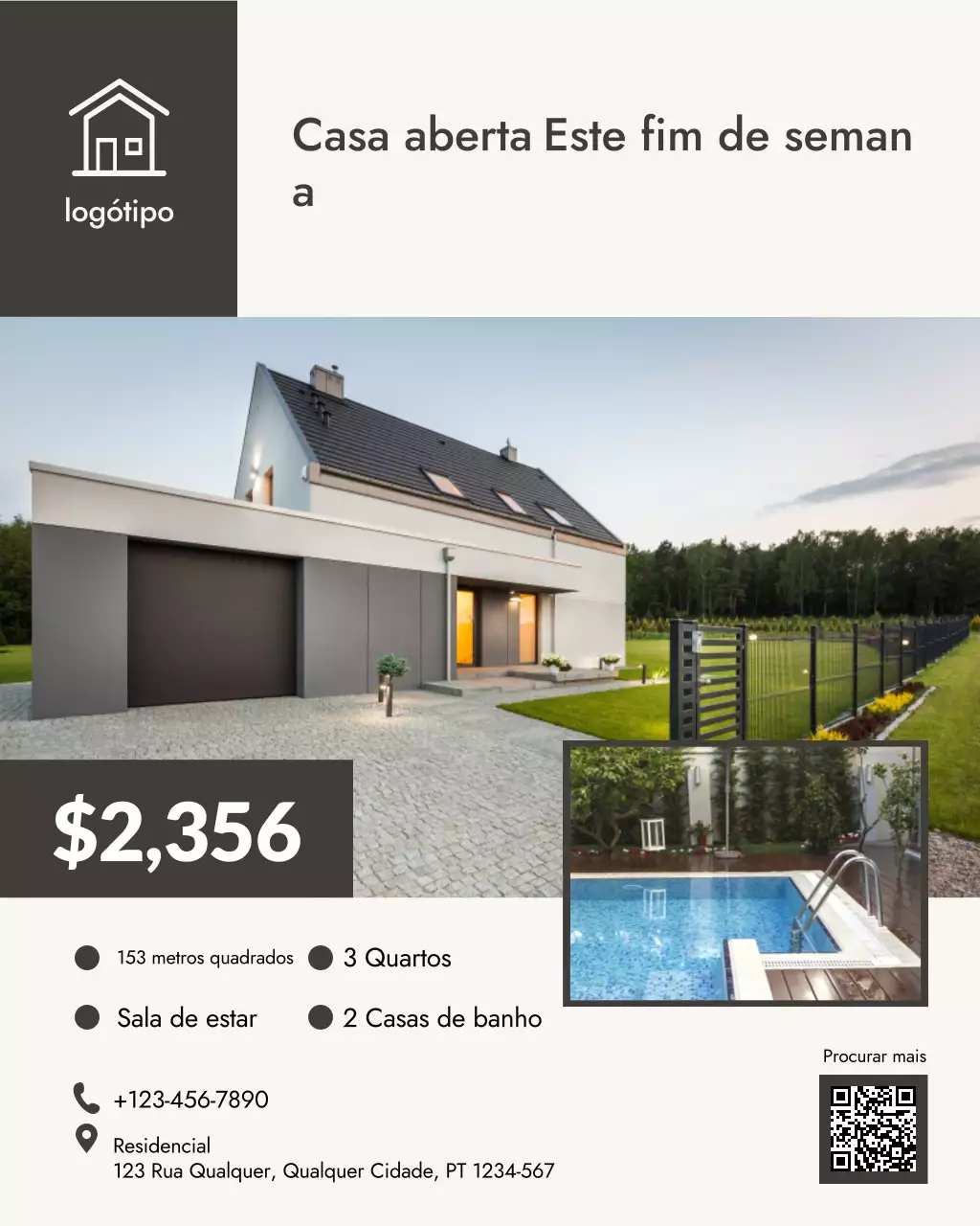anúncio imobiliário moderno bege