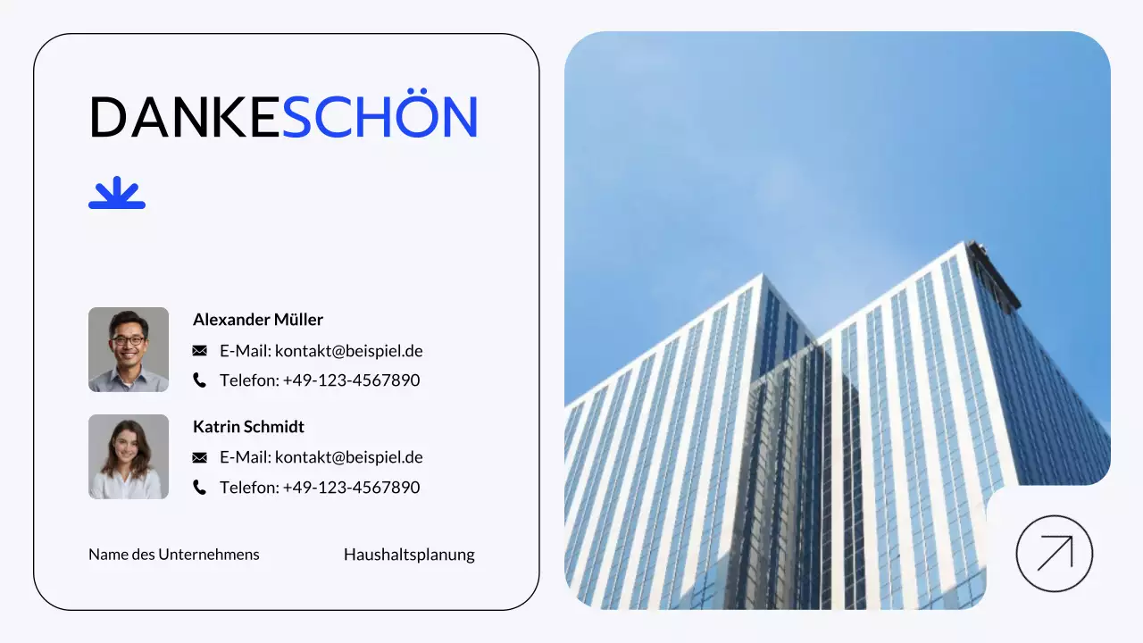 Blaugraue moderne Finanzplanung Präsentation