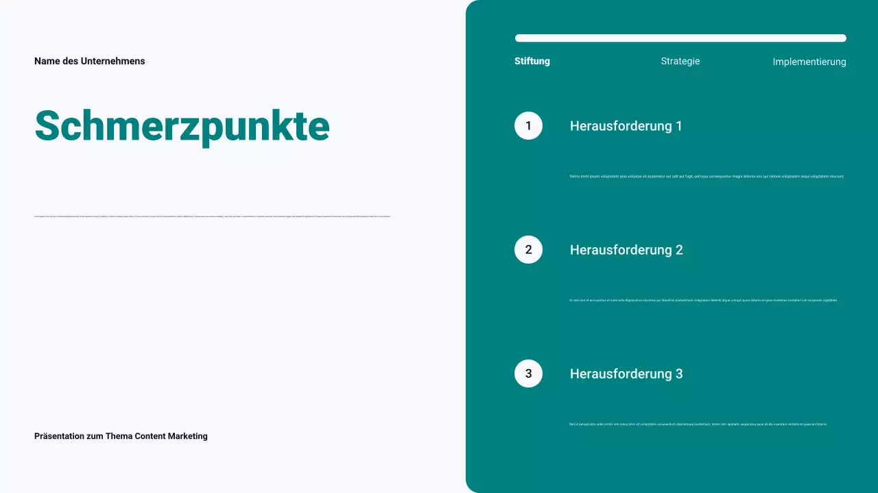 Blaugrüner, moderner, minimalistischer Content-Marketingplan