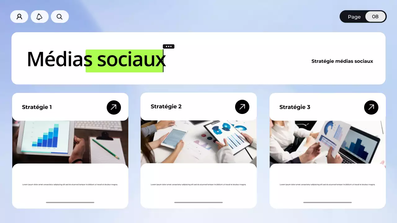 Présentation du marketing numérique bleu et blanc